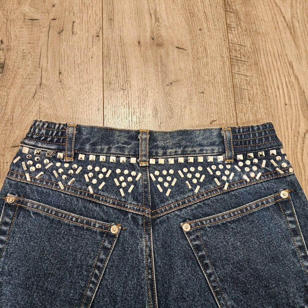 Vintage I. B. Diffussion Blue Jeans Stud Embellishments Woman Size 4 - Picture 4 of 9